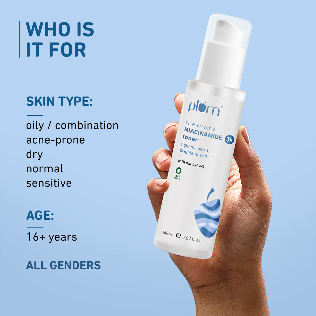 PLUM RICE WATER & NIACINAMIDE 3% TONER 150ML