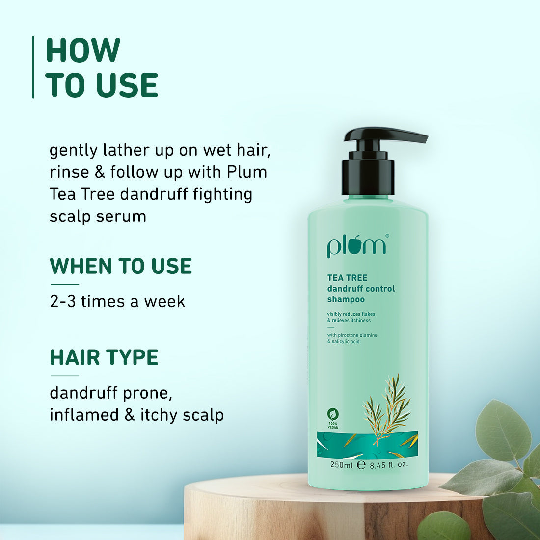PLUM TEA TREE DANDRUFF CONTROL SHAMPOO 250ML