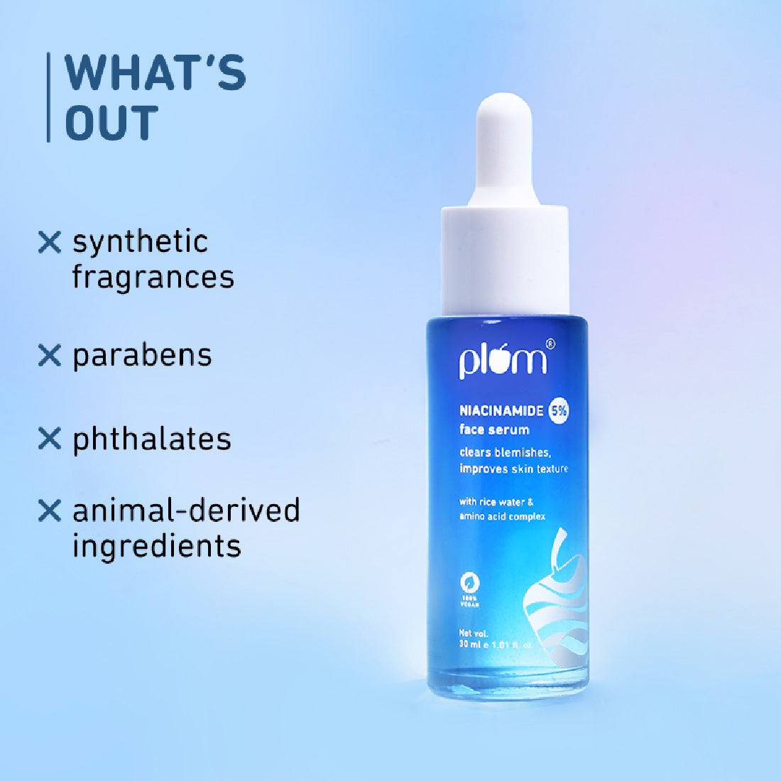 PLUM RICE WATER NIACINAMIDE 5% FACE SERUM 30ML