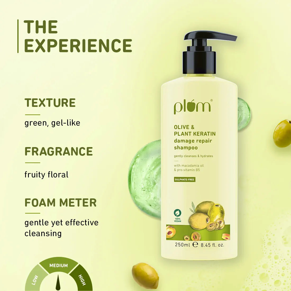 PLUM OLIVE & PLANT KERATIN DAMAGE REPAIR SHAMPOO 250ML