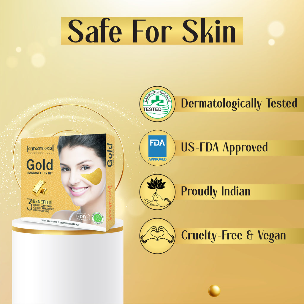 आर्यनवेद गोल्ड रेडियंस DIY फेशियल किट 45ML