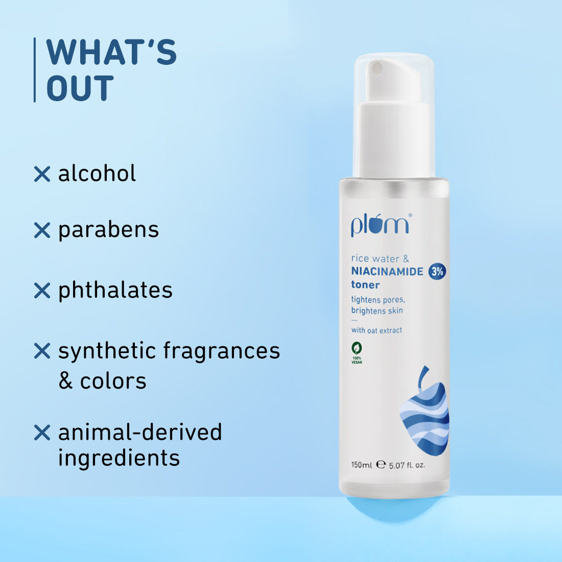 PLUM RICE WATER & NIACINAMIDE 3% TONER 150ML