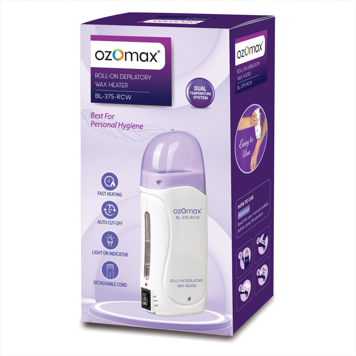 OZOMAX WAX HEATER ROLL ON BL-375-RCW