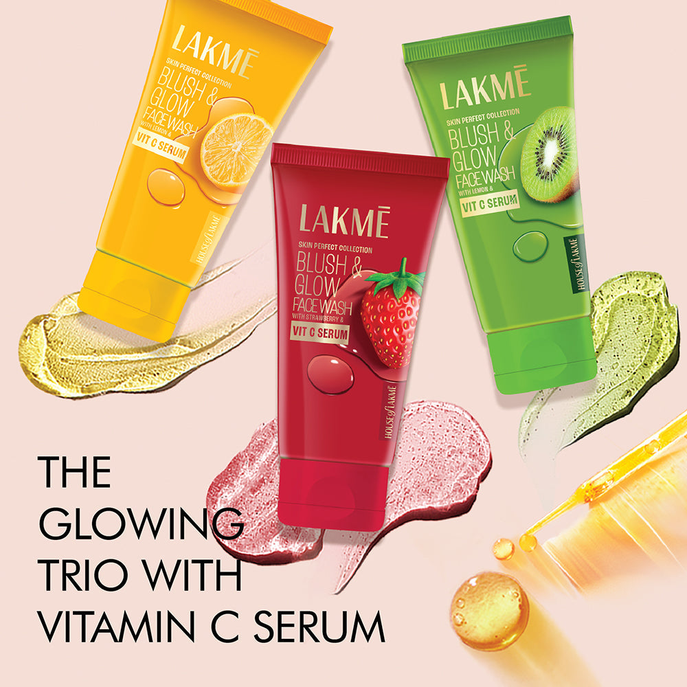 LAKME BLUSH & GLOW STRAWBERRY CREAM FACE WASH 50G