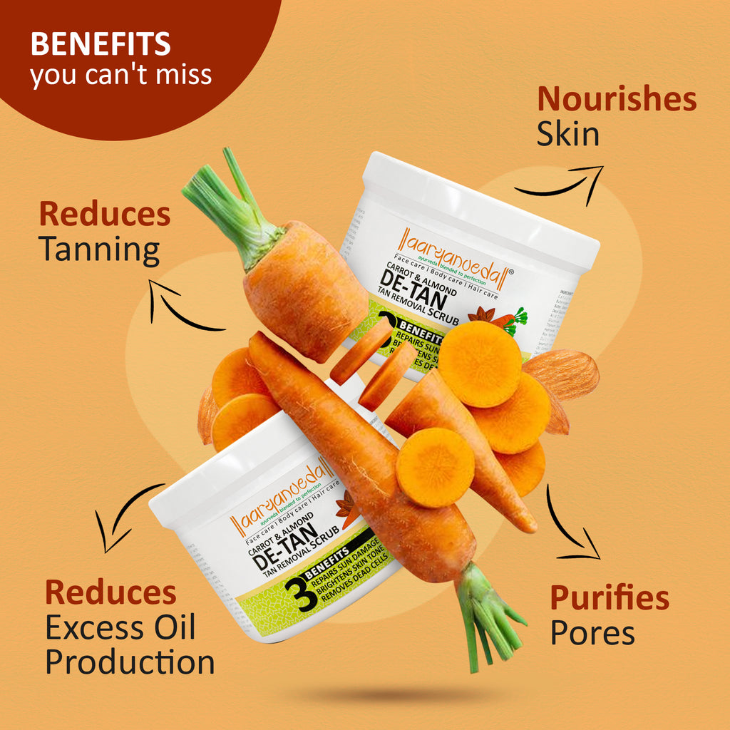 ARYANVEDA CARROT & ALMOND DE TAN TAN REMOVAL SCRUB 200G