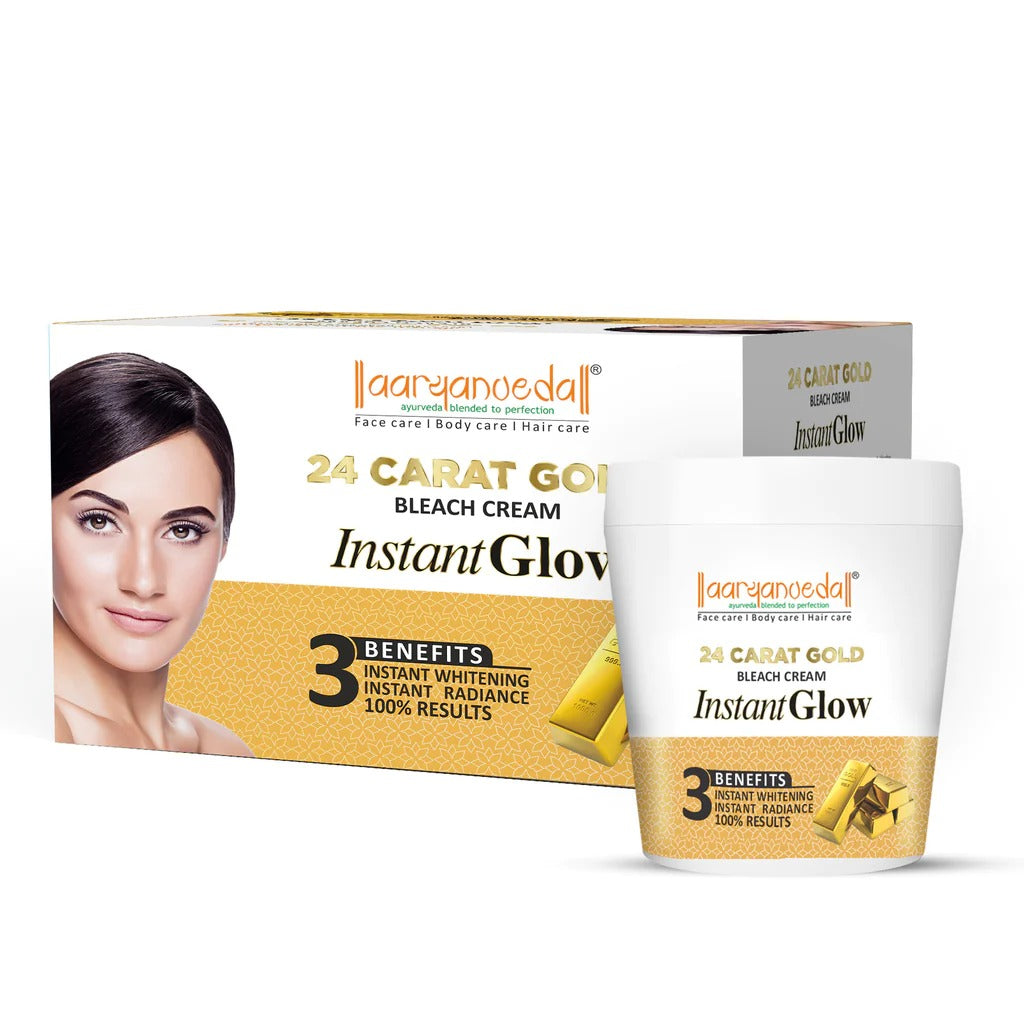 ARYANVEDA 24 CARAT GOLD BLEACH CREAM INSTANT GLOW 250G