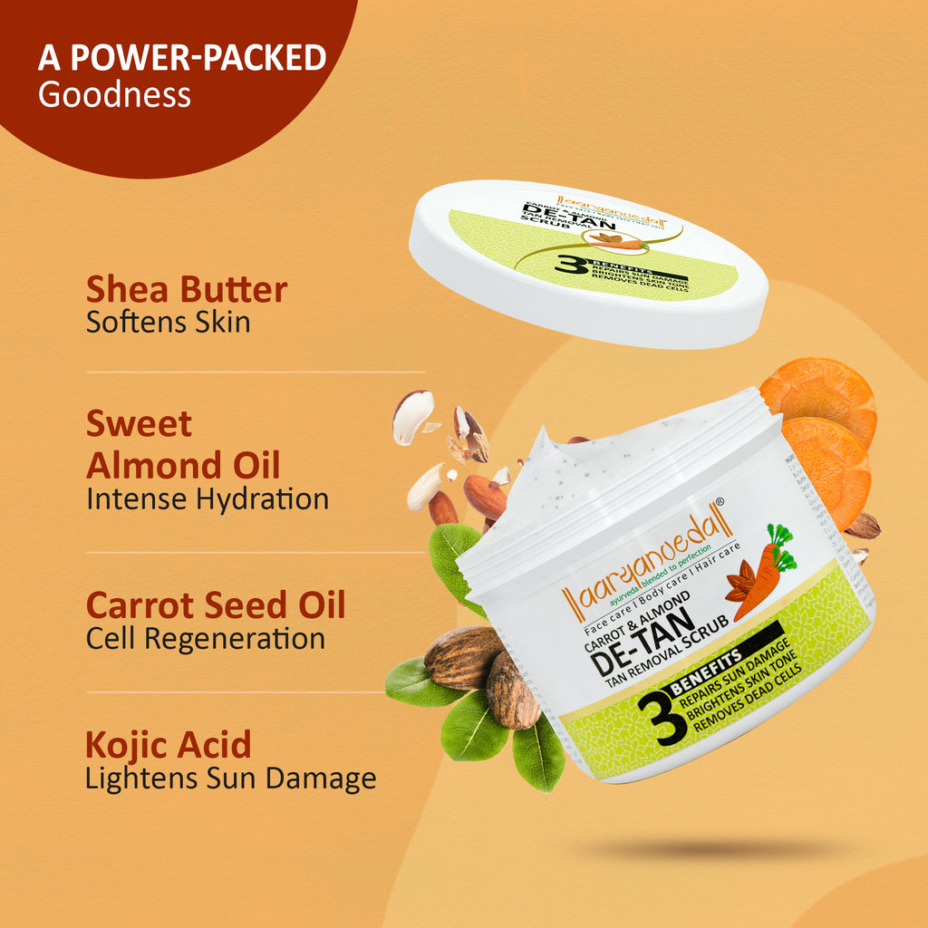 ARYANVEDA CARROT & ALMOND DE TAN TAN REMOVAL SCRUB 200G