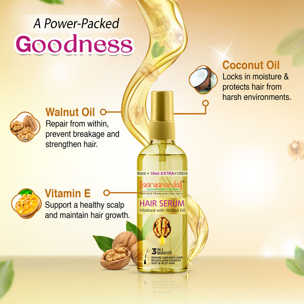 ARYANVEDA HAIR SERUM VITALIZED WITH WALNUT OIL 100ML