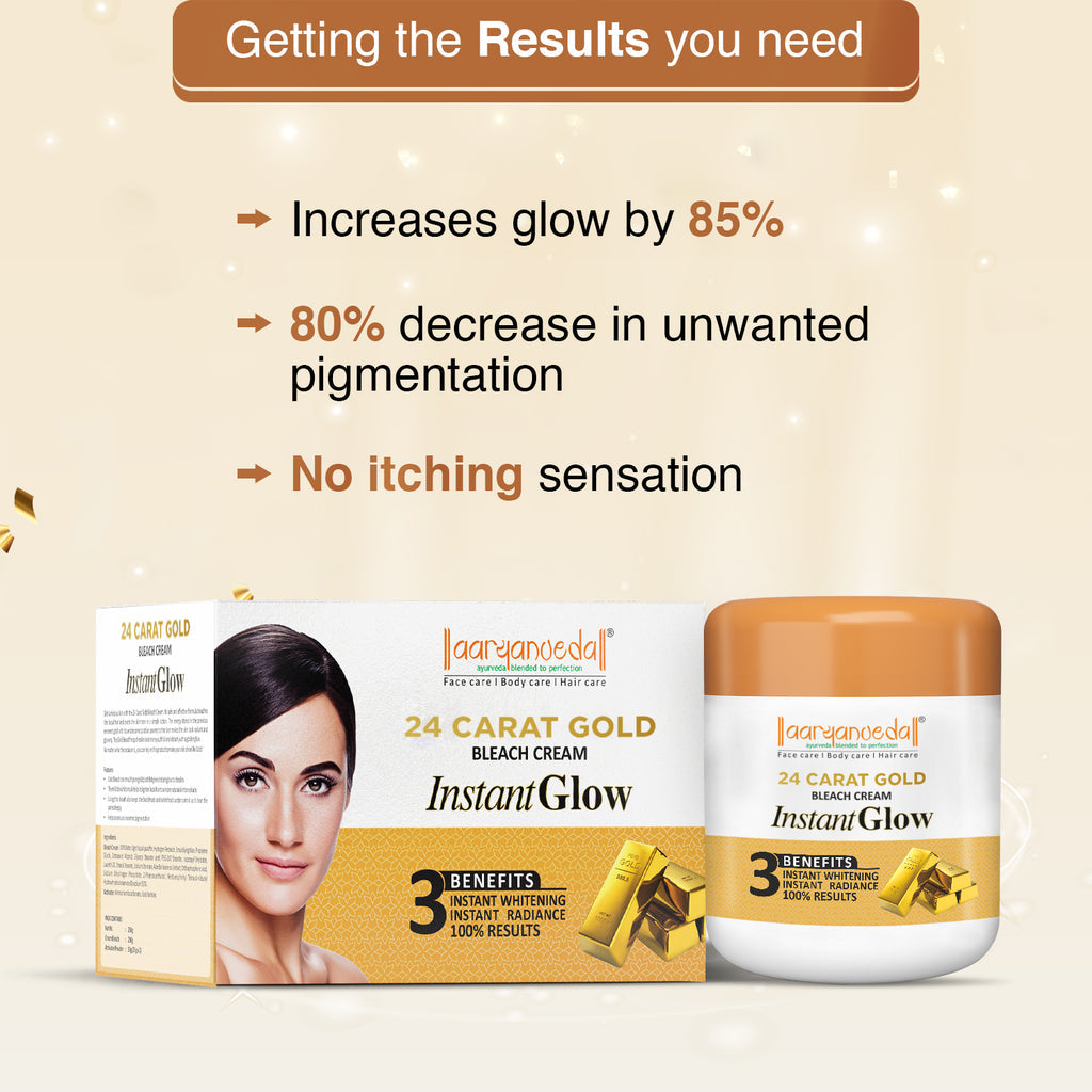 ARYANVEDA 24 CARAT GOLD BLEACH CREAM INSTANT GLOW 250G