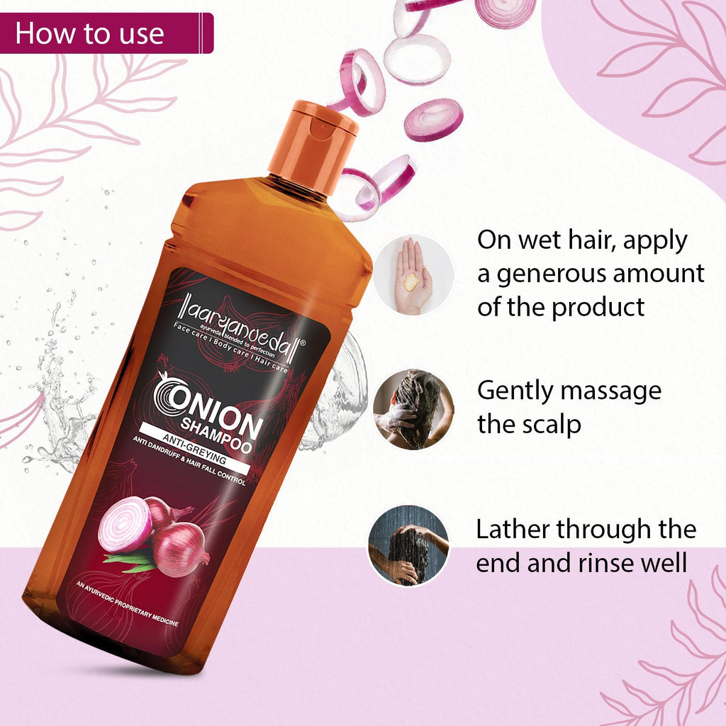 आर्यनवेद प्याज शैम्पू एंटी ग्रेइंग 100ML