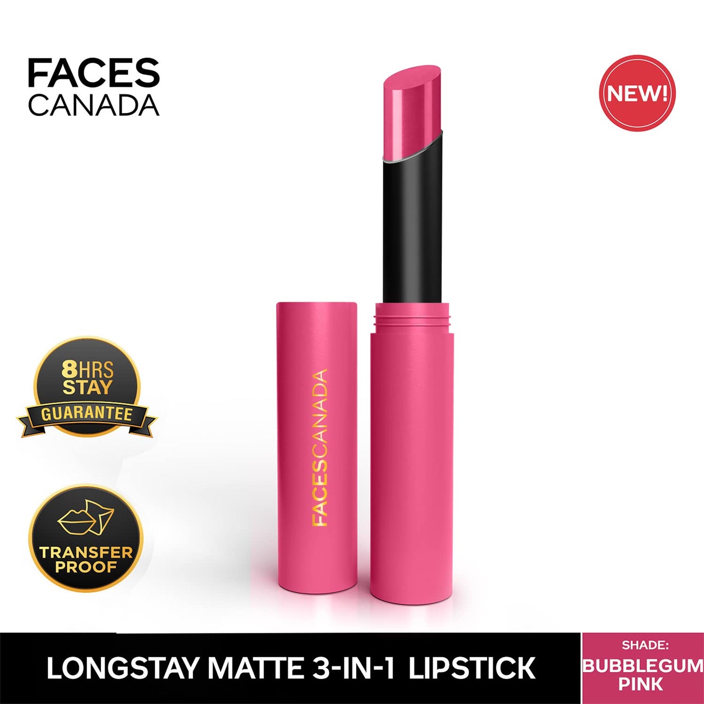 FACES LIPSTICK 3IN1 MATTE 04 BUBBLEGUM PINK (CC5641)