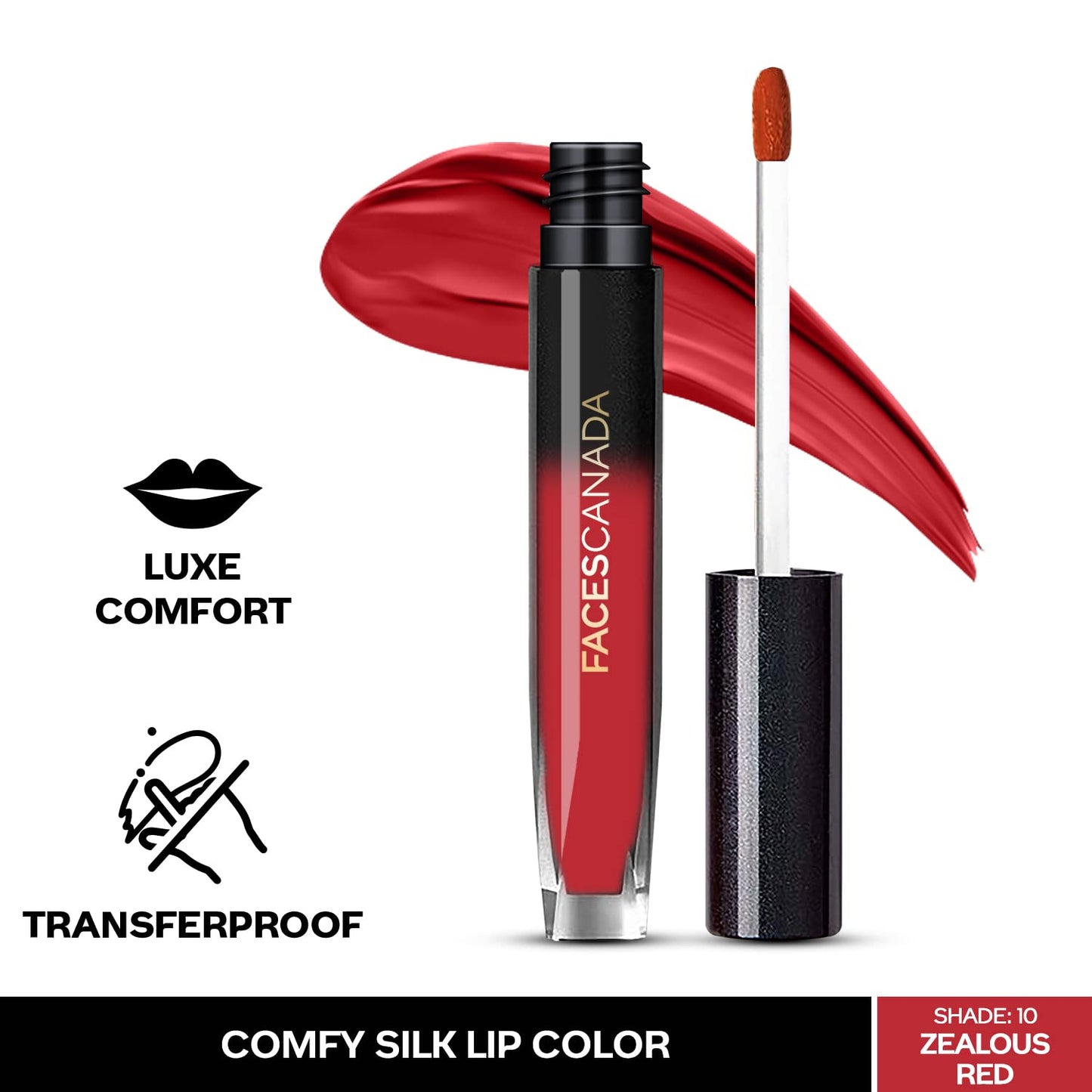 FACES COMFY SILK LIQUID LIP COLOR 10 ZEALOUS RED (CC5232) 3ML