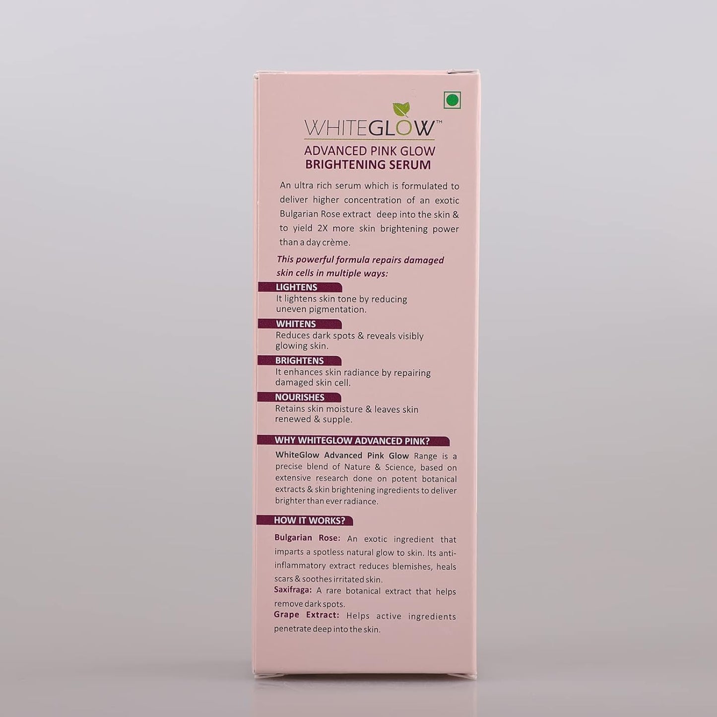 LOTUS HERBALS WHITEGLOW ADVANCED PINK GLOW BRIGHTENING SERUM 30ML