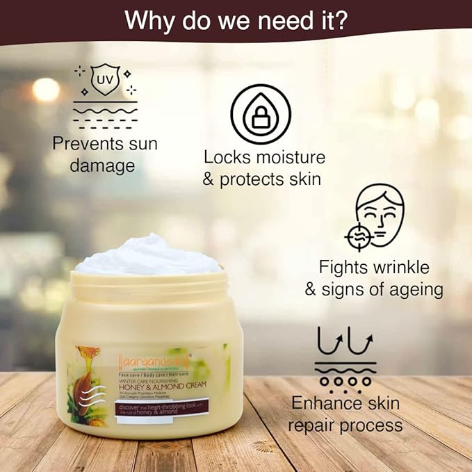 ARYANVEDA HONEY & ALMOND CREAM 400G