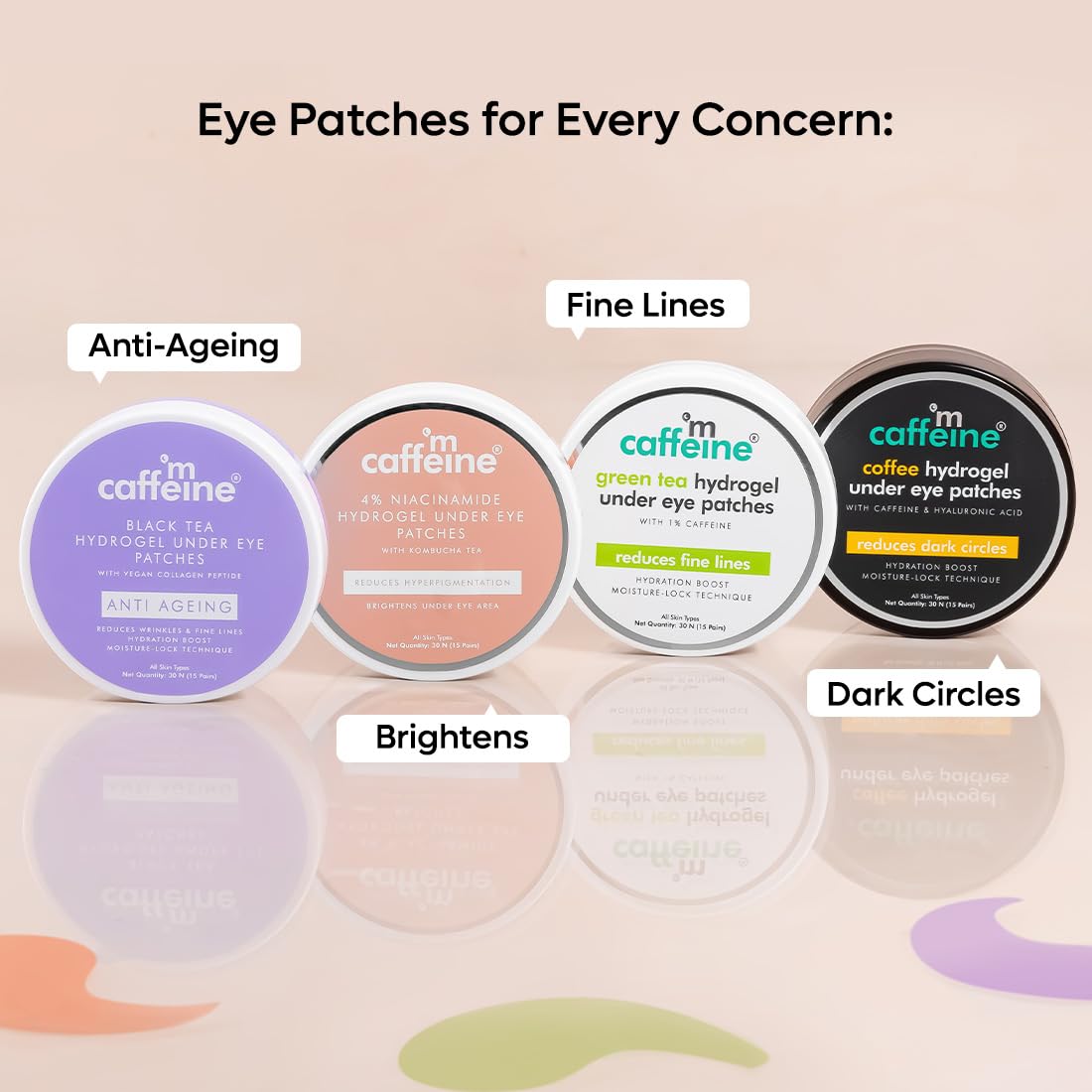MCAFFEINE 4% NIACINAMIDE HYDROGEL UNDER EYE PATCHES 15 PAIRS