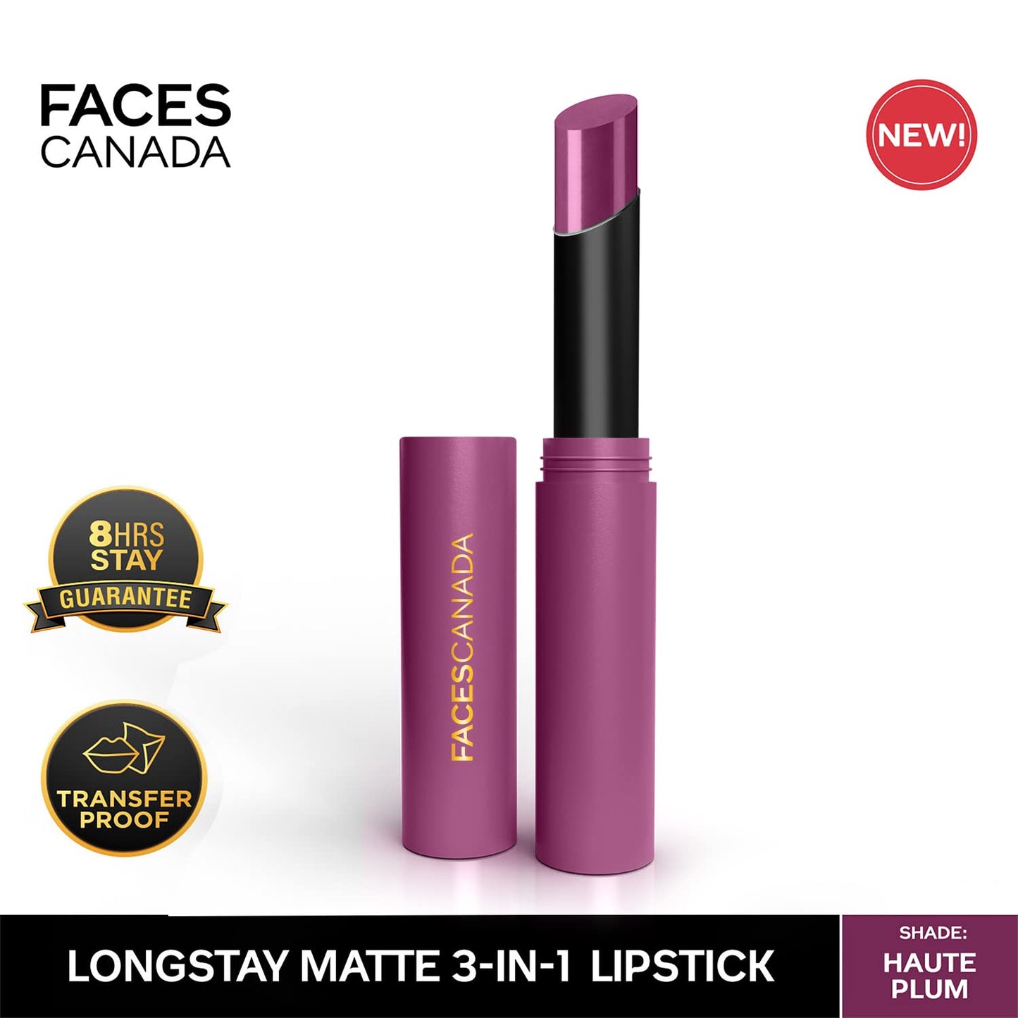 FACES LONG STAY MATTE 3 IN 1 LIPSTICK 08 HAUTE PLUM (CC5645) 2G