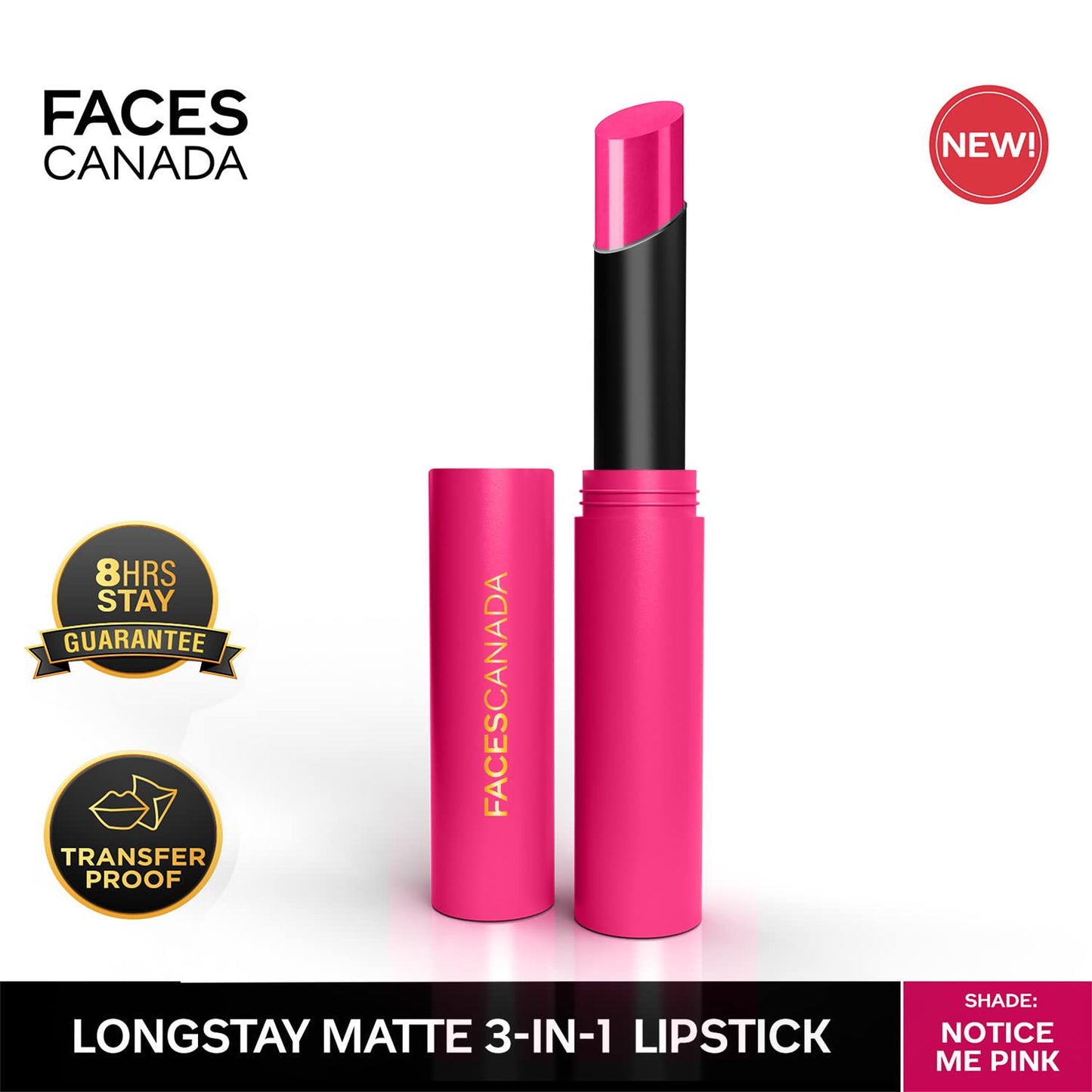 FACES LONG STAY MATTE 3 IN 1 LIPSTICK 06 NOTICE ME PINK (CC5643) 2G