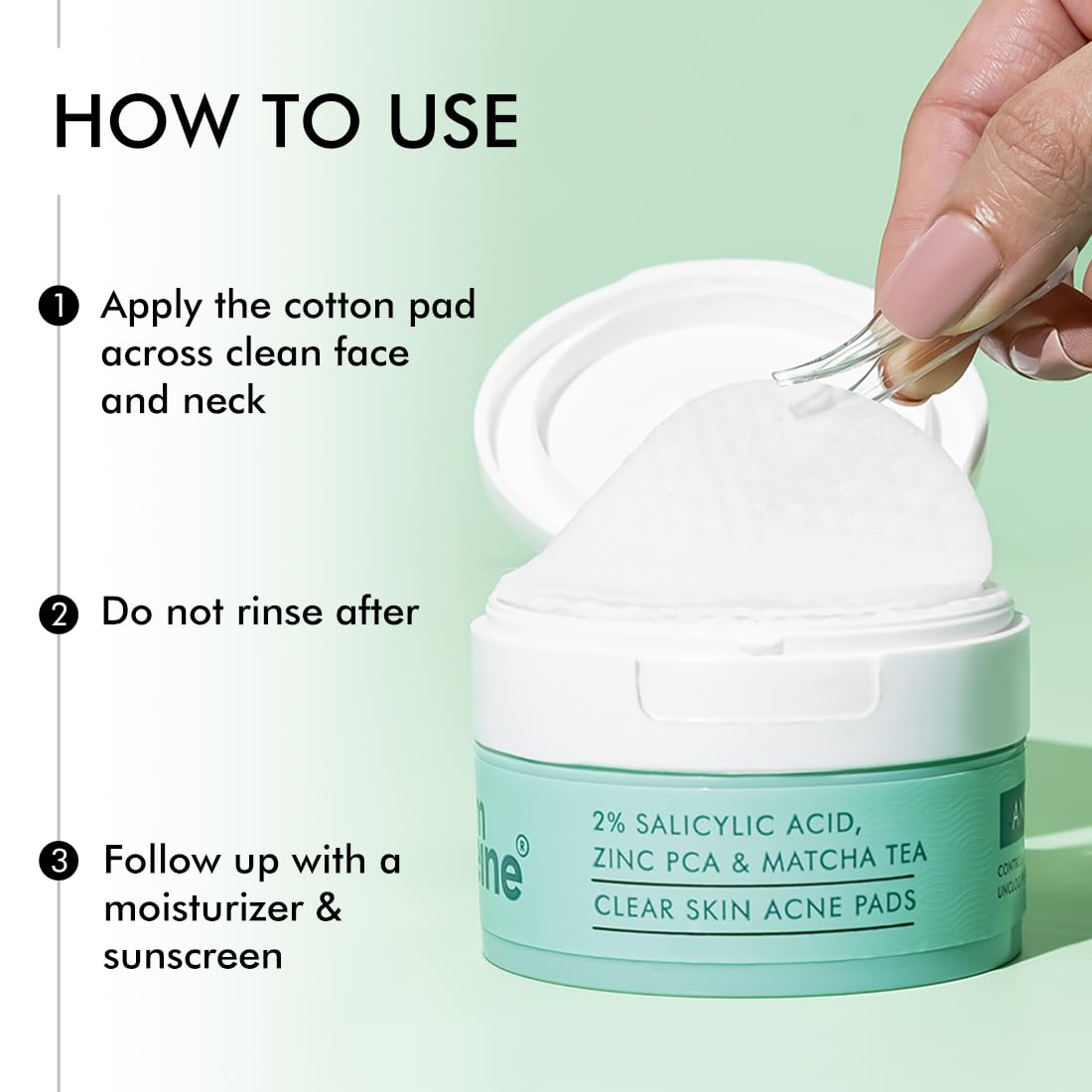 MCAFFEINE ACNE PADS CLEAR SKIN 2% SALICYLIC ACID ZINE PCA & MATCHA TEA