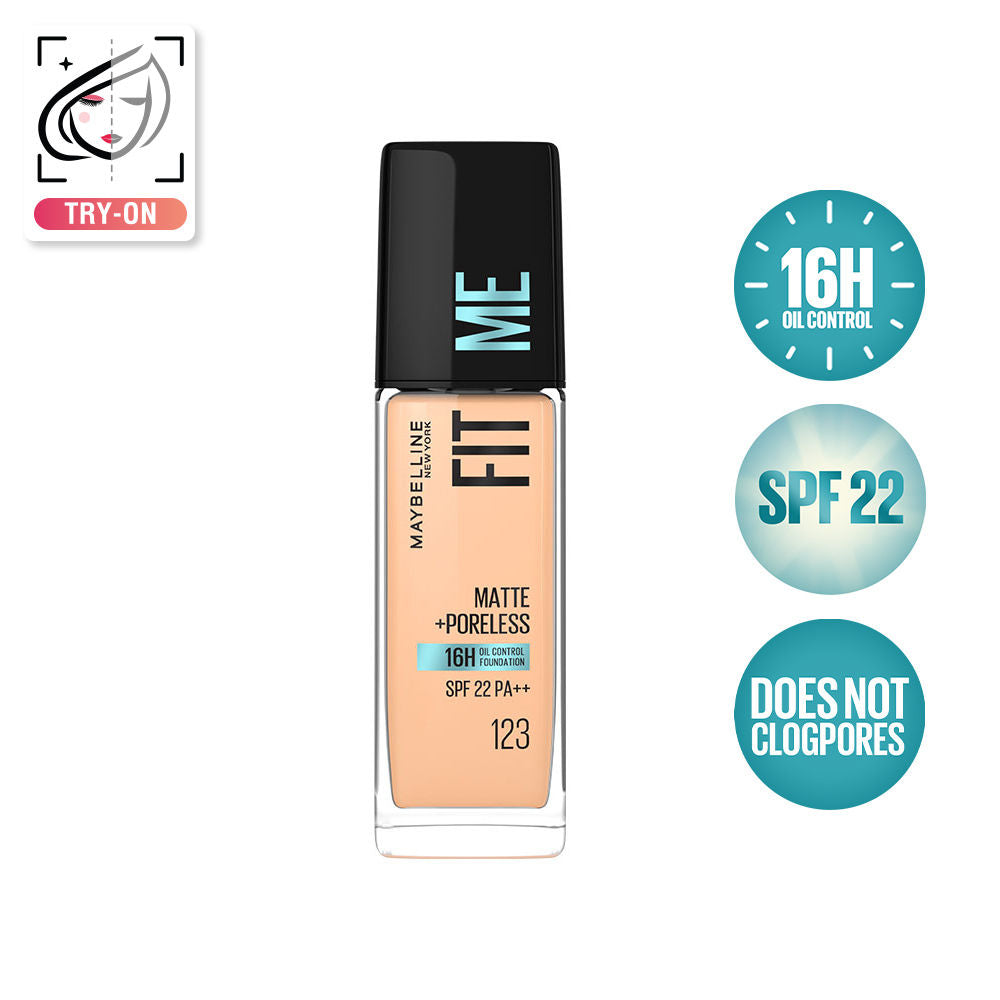 MAYBELLINE FIT ME MATTE + PORELESS 16H OIL CONTROL FOUNDATION 123 30ML