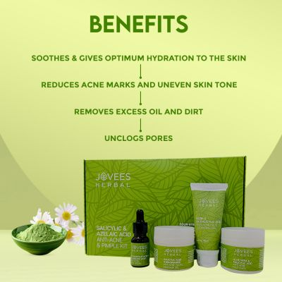 JOVEES SALICYLIC & AZELAIC ACID ANTI-ACNE & PIMPLE KIT 100G+65ML