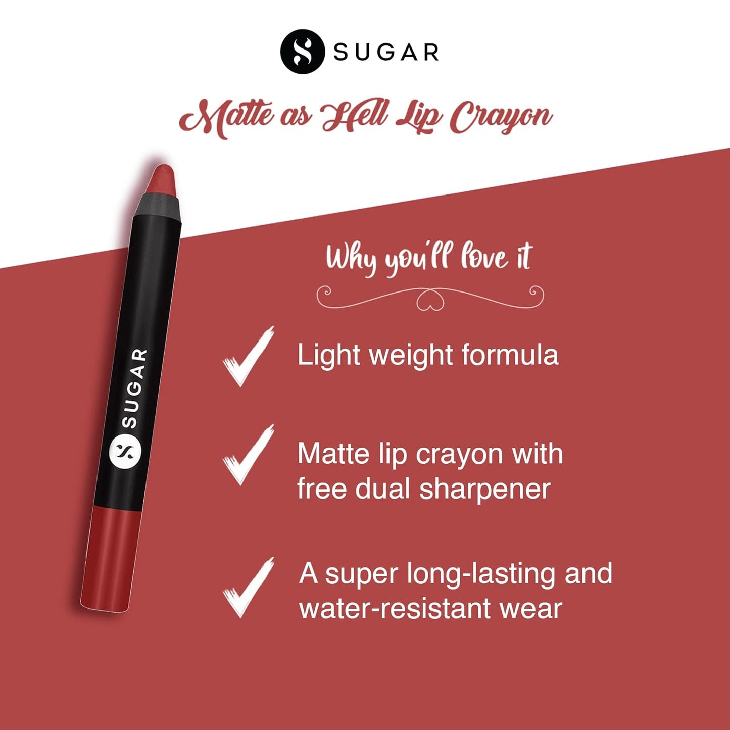 SUGAR MATTE AS HELL CREAYON LIPSTICK 08 JACKIE BROWN