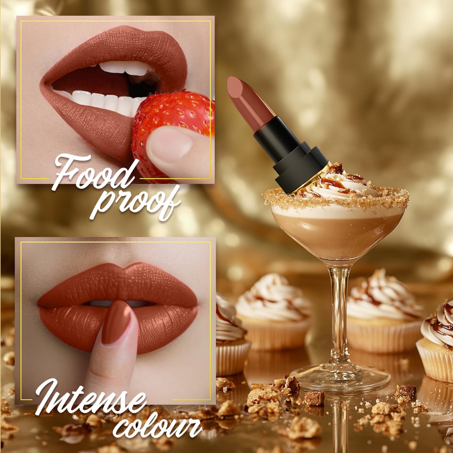 FACES COMFY MATTE VELVET TOUCH LIPSTICK 08 TOFFEE DRIZZLE (CC6343) 4.2G