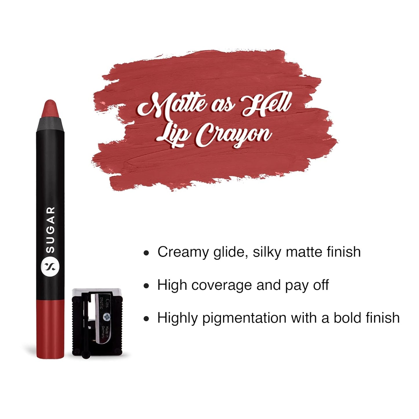 SUGAR MATTE AS HELL CREAYON LIPSTICK 08 JACKIE BROWN