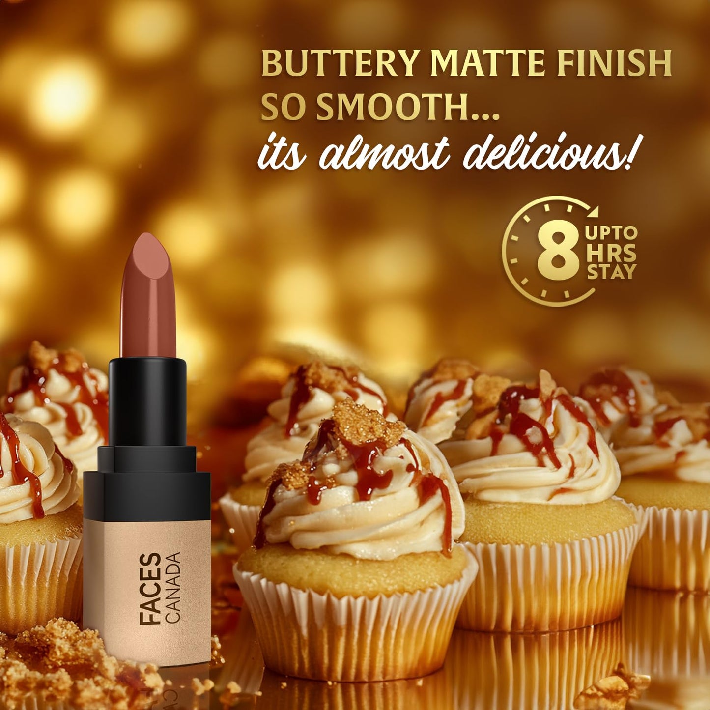FACES COMFY MATTE VELVET TOUCH LIPSTICK 08 TOFFEE DRIZZLE (CC6343) 4.2G
