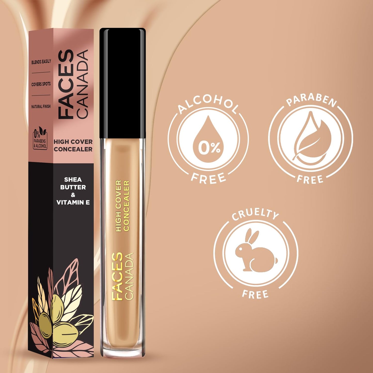 FACES HIGH COVER CONCEALER 01 SAND BEIGE 4ML