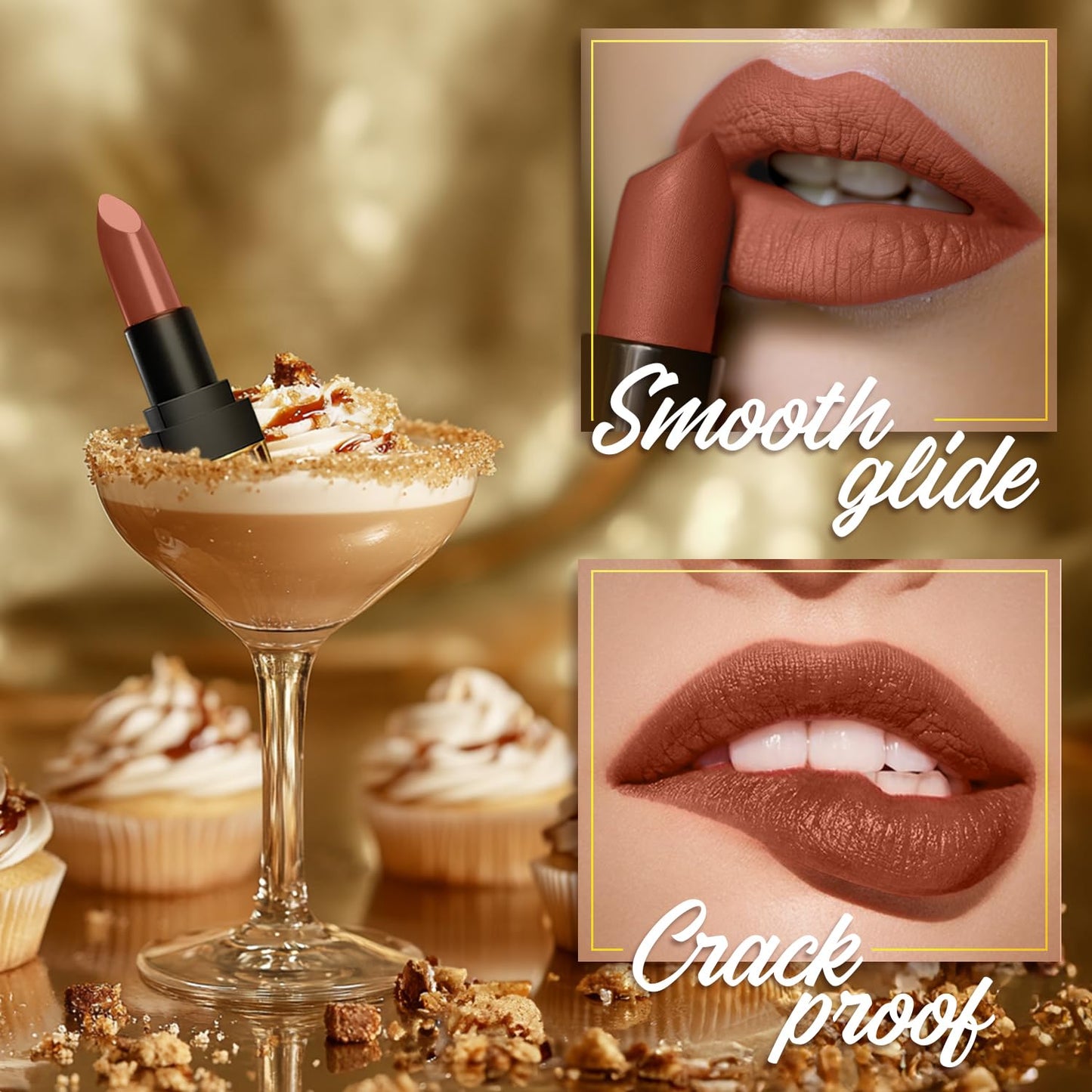 FACES COMFY MATTE VELVET TOUCH LIPSTICK 08 TOFFEE DRIZZLE (CC6343) 4.2G