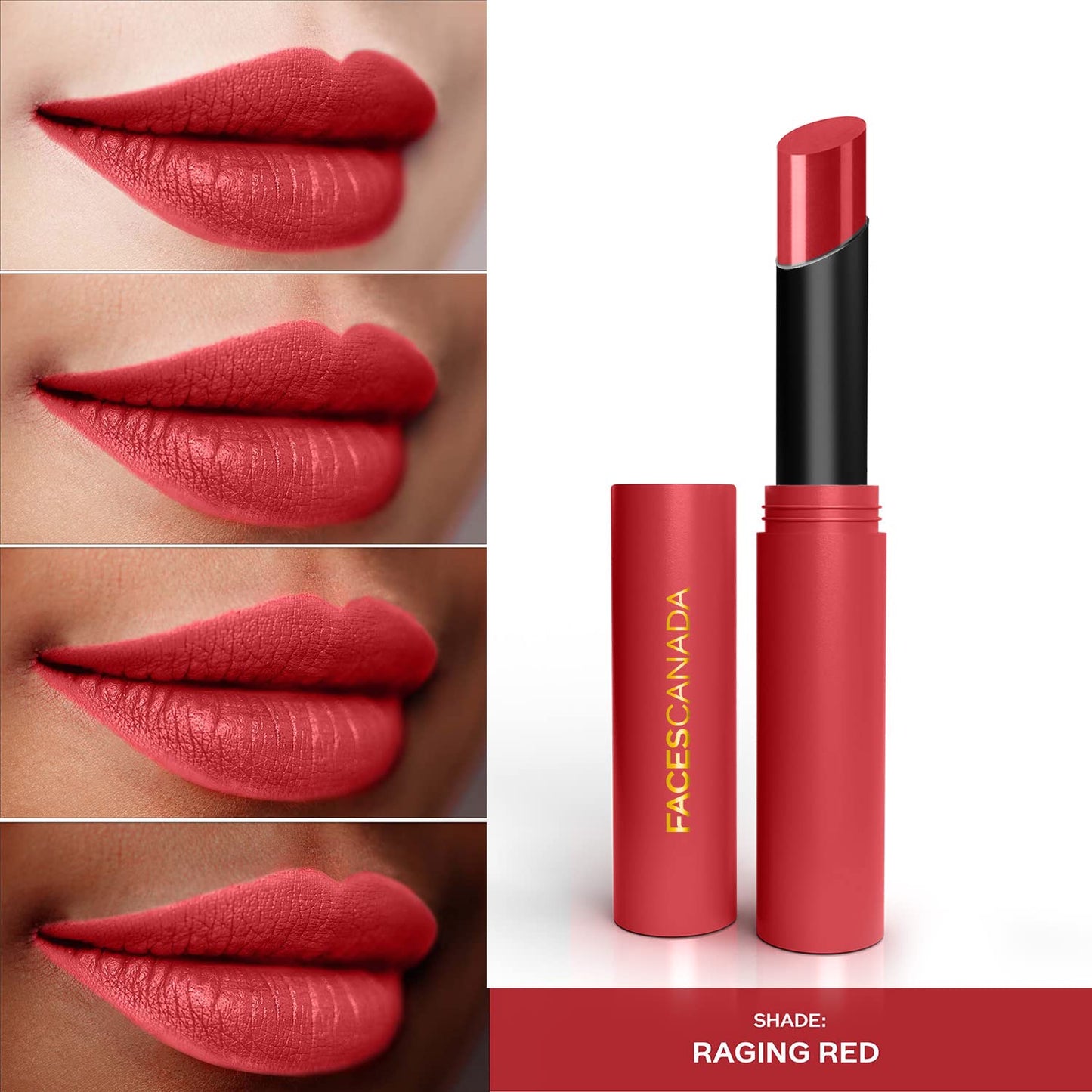 FACES LONG STAY MATTE 3 IN 1 LIPSTICK 10 RAGING RED (CC5647) 2G