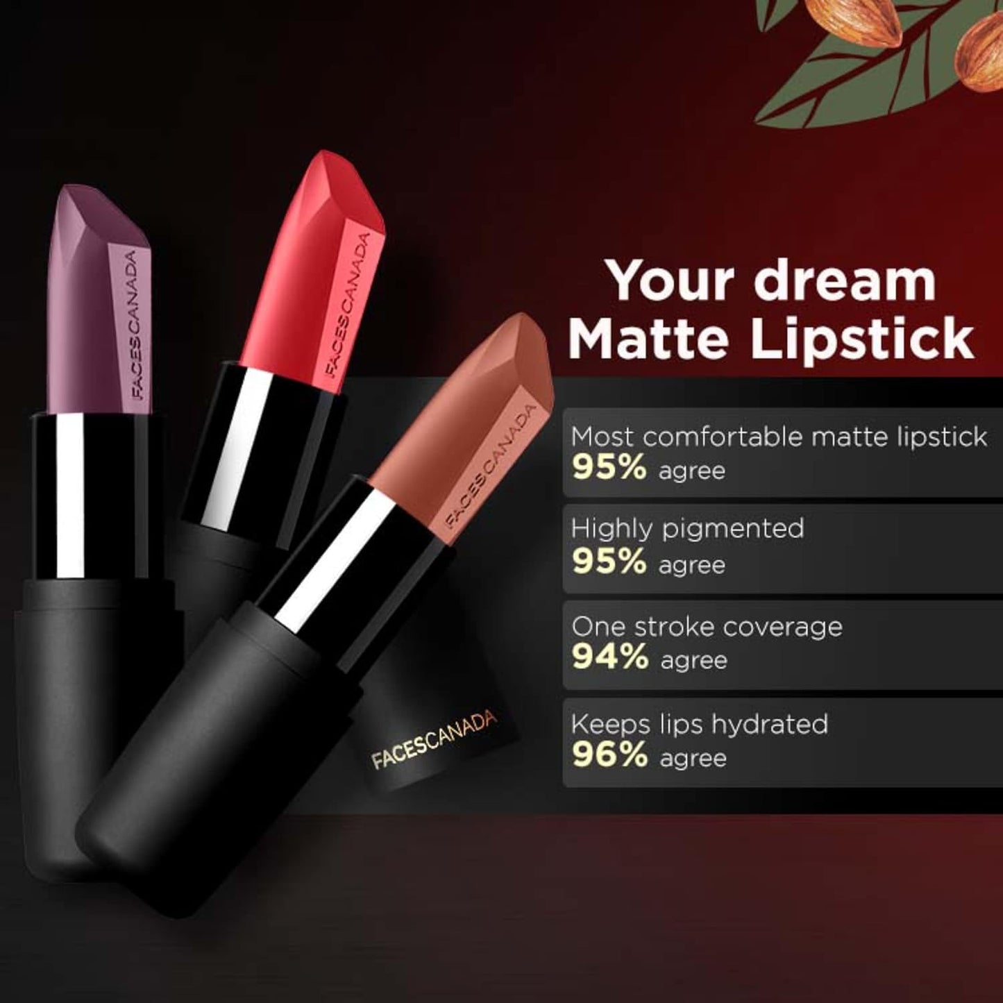 FACES WEIGHTLESS MATTE FINISH LIPSTICK 14 PEACH CANDY (CC5824) 4.5G