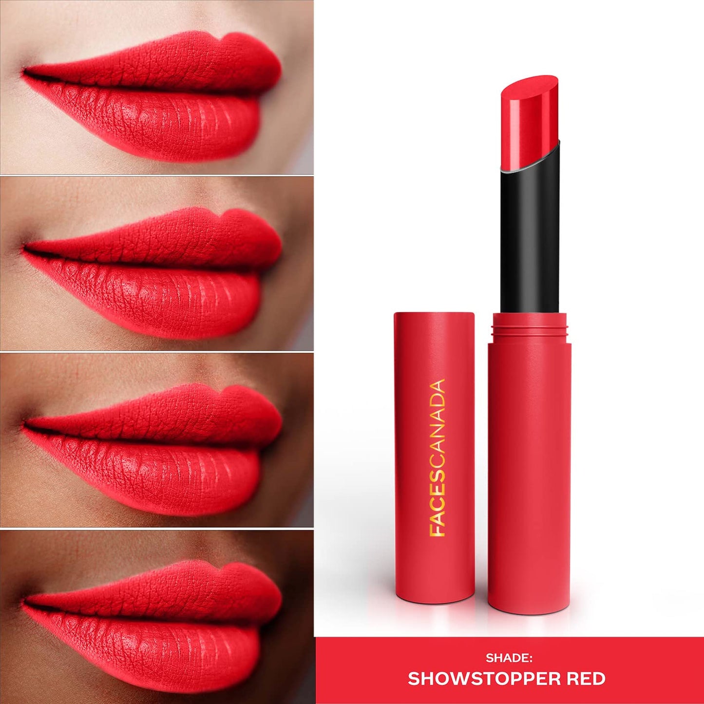 FACES LONG STAY MATTE 3 IN 1 LIPSTICK 09 SHOWSTOPPER RED (CC5646) 2G