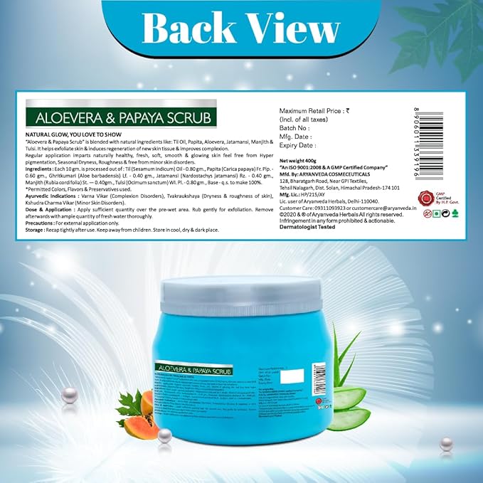ARYANVEDA ALOEVERA & PAPAYA SCRUB 400G