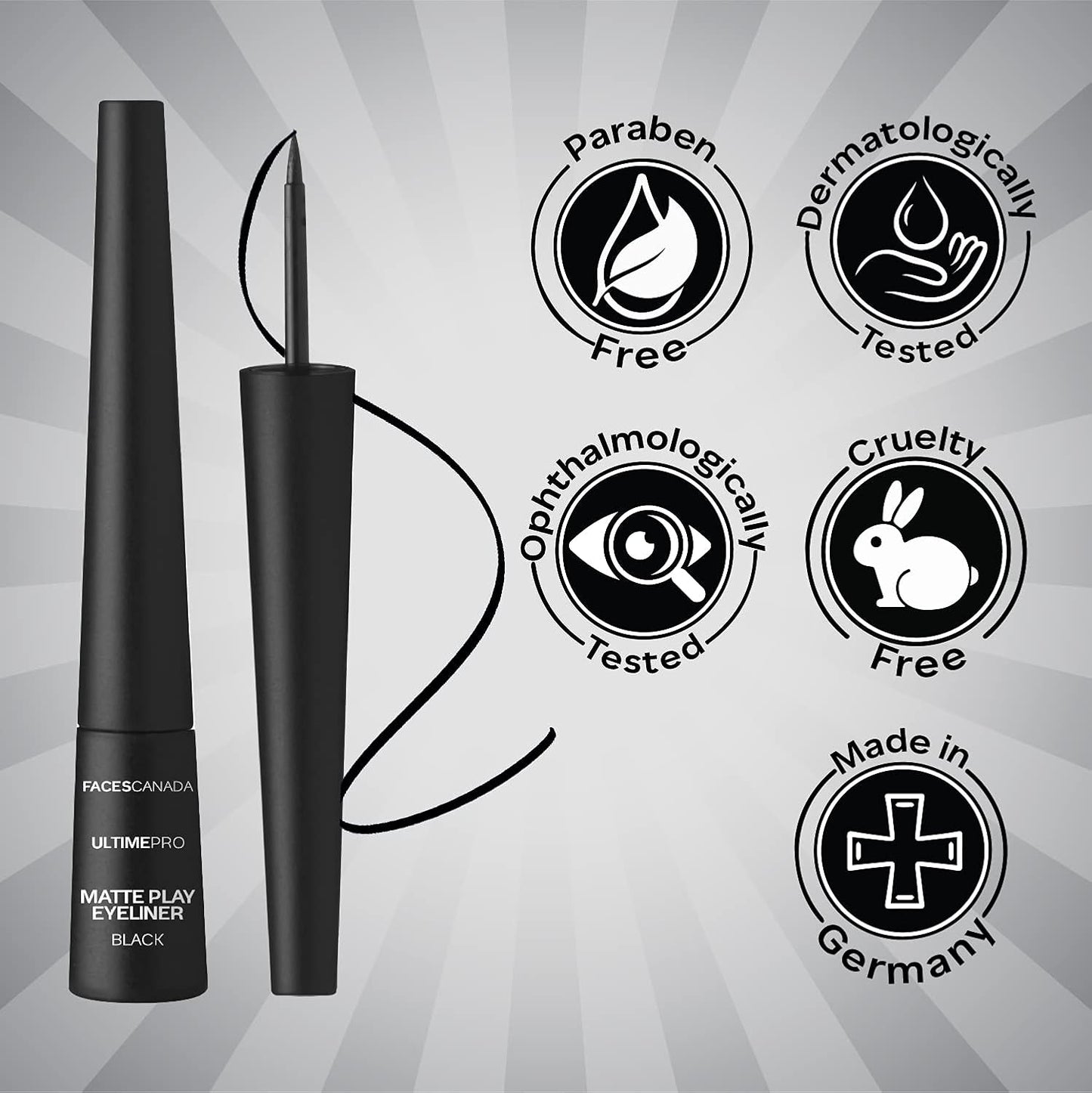 FACES ULTIME PRO MATTE PLAY EYELINER BLACK 2.5ML