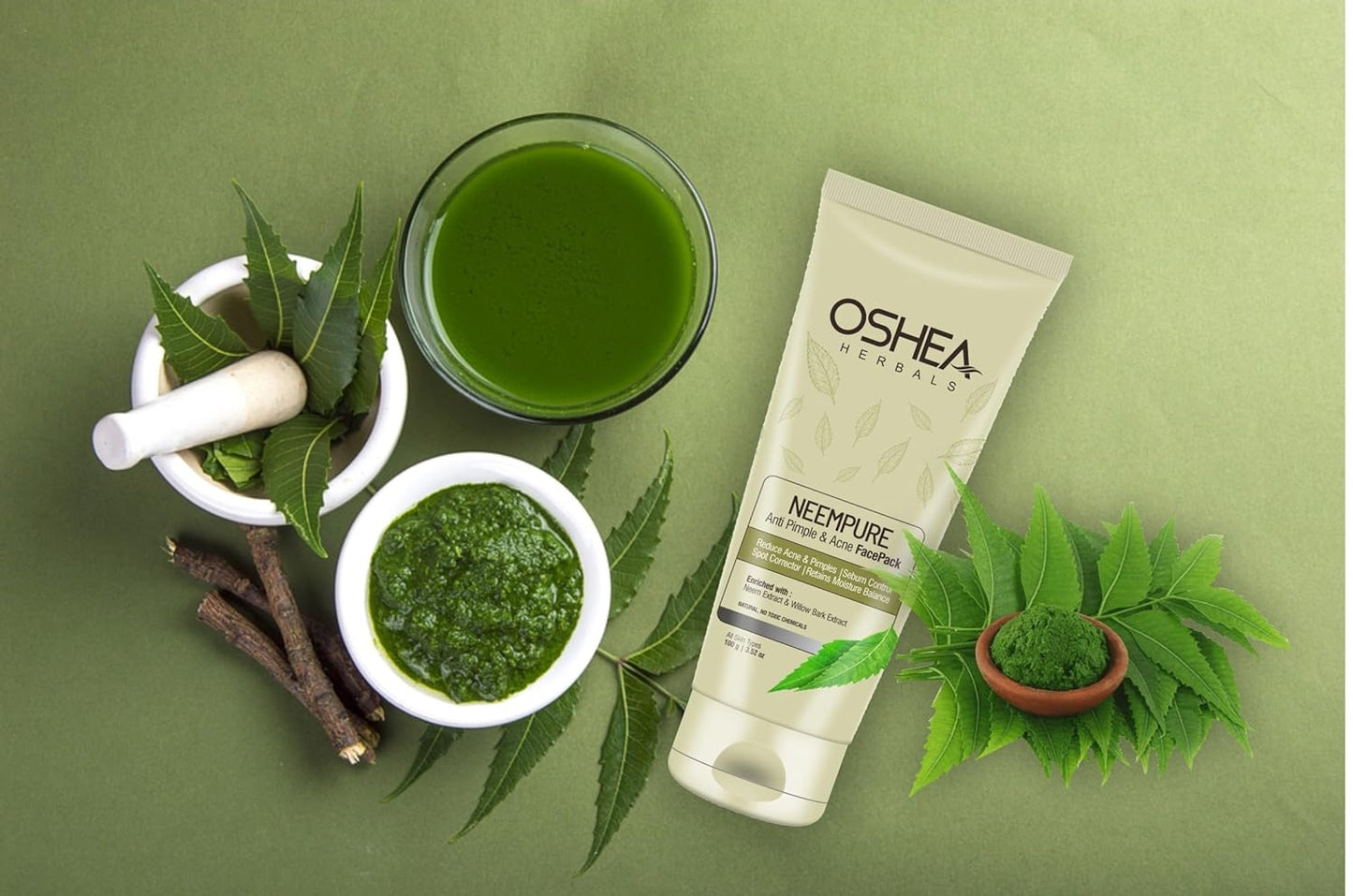 OSHEA NEEMPURE ANTI PIMPLE & ACNE FACE PACK 100G