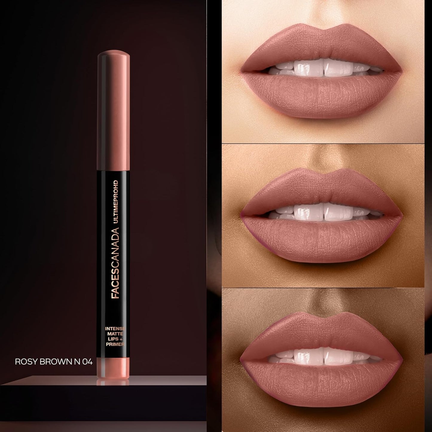 FACES ULTIME PRO HD INTENSE MATTE LIP + PRIMER N04 ROSY BROWN (CC5977) 1.4G