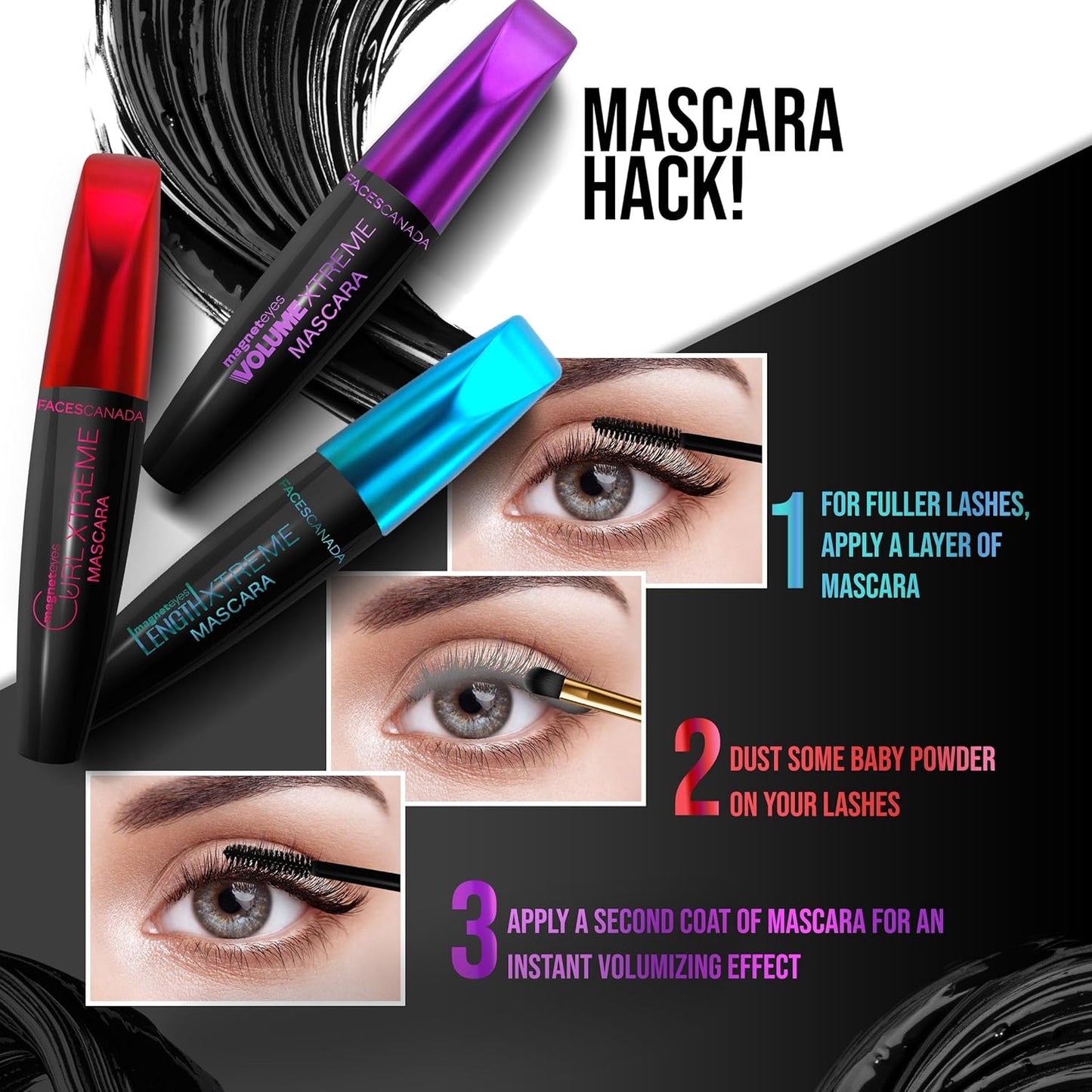 FACES MAGNETEYES CURL XTREME MASCARA WATERPROOF (CC5983) 8ML