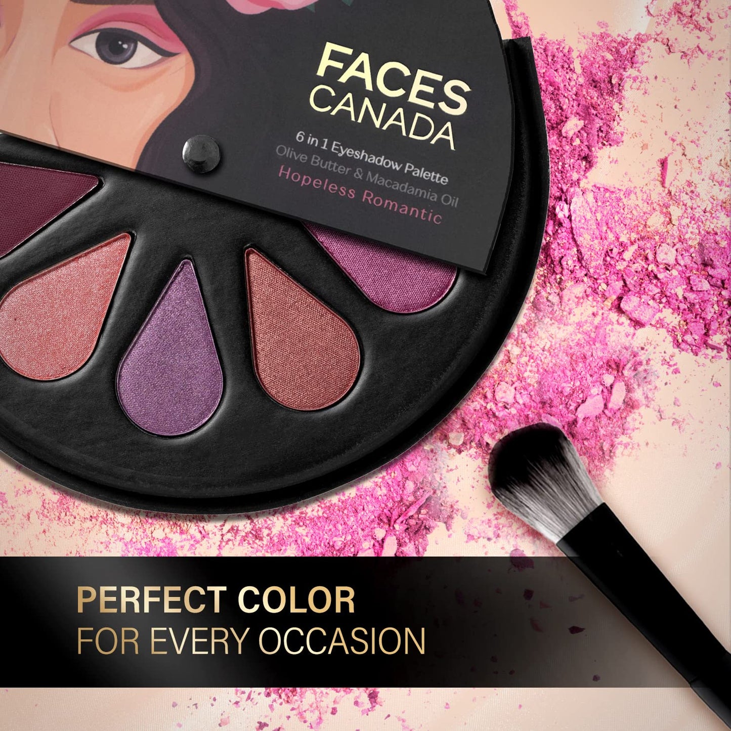 FACES 6 IN 1 EYESHADOW PALETTE 01 HOPELESS ROMANTIC 6G
