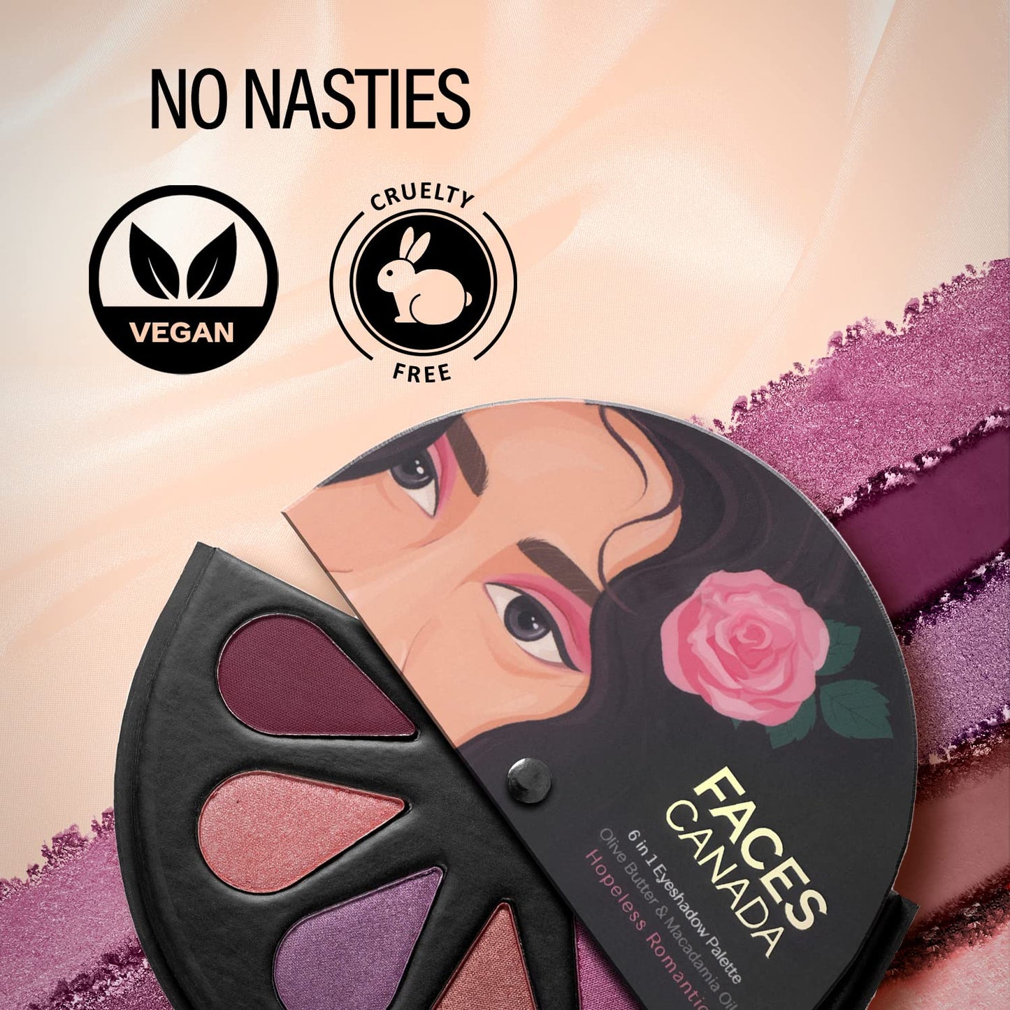 FACES 6 IN 1 EYESHADOW PALETTE 01 HOPELESS ROMANTIC 6G