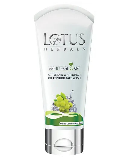 LOTUS HERBALS WHITEGLOW ACTIVE SKIN WHITENING OIL CONTROL FACE WASH 100G