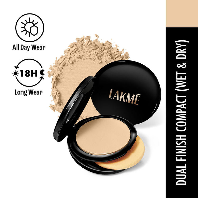 LAKME UNREAL DUAL COVER PRESSED POWDER 06 ALMOND HONEY 9G