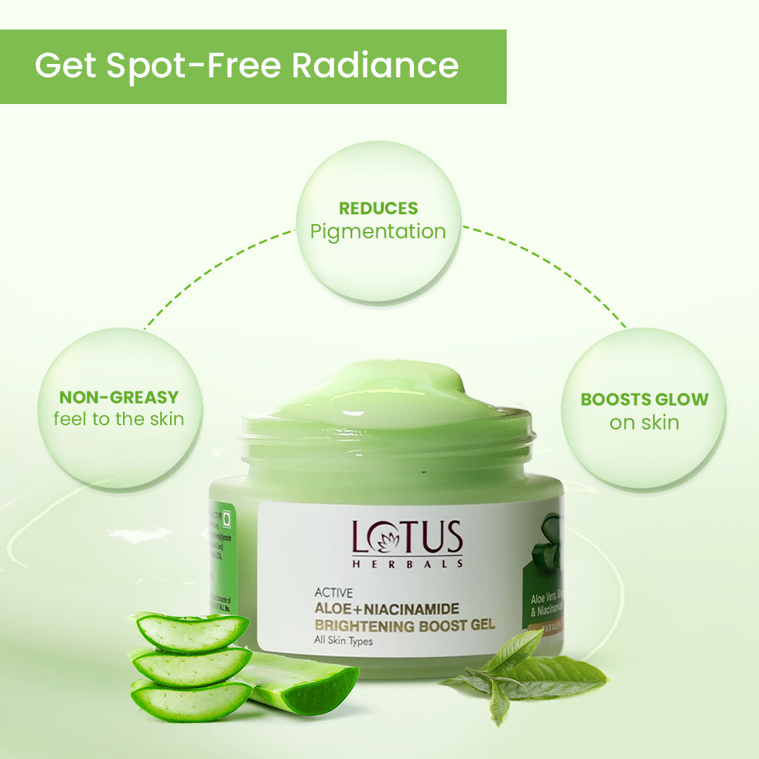 LOTUS HERBALS ACTIVE ALOE+NIACINAMIDE BRIGHTENING BOOST GEL 50G