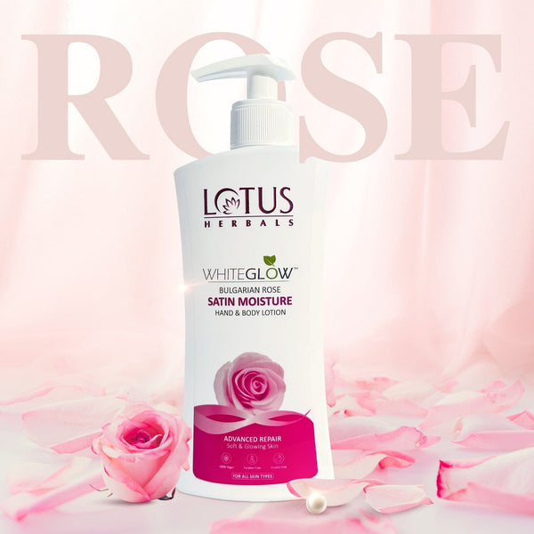 LOTUS HERBALS WHITEGLOW BULGARIAN ROSE SATIN MOISTURE HAND & BODY LOTION 270ML