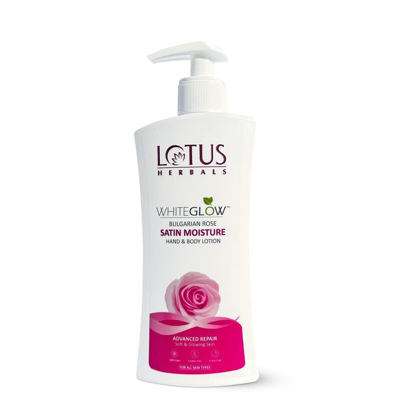 LOTUS HERBALS WHITEGLOW BULGARIAN ROSE SATIN MOISTURE HAND & BODY LOTION 270ML