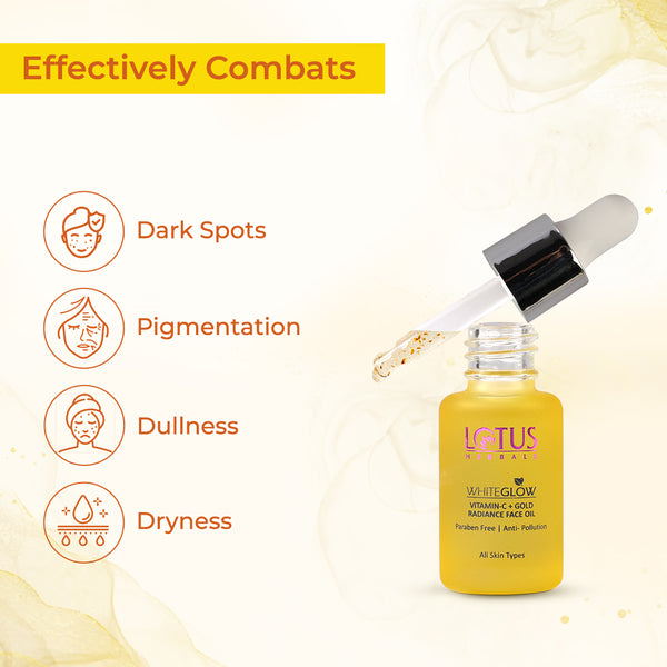 LOTUS HERBALS WHITEGLOW VITAMIN-C + GOLD RADIANCE FACE OIL 15ML