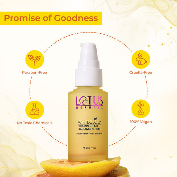 LOTUS HERBALS WHITEGLOW VITAMIN-C + GOLD RADIANCE SERUM 30ML