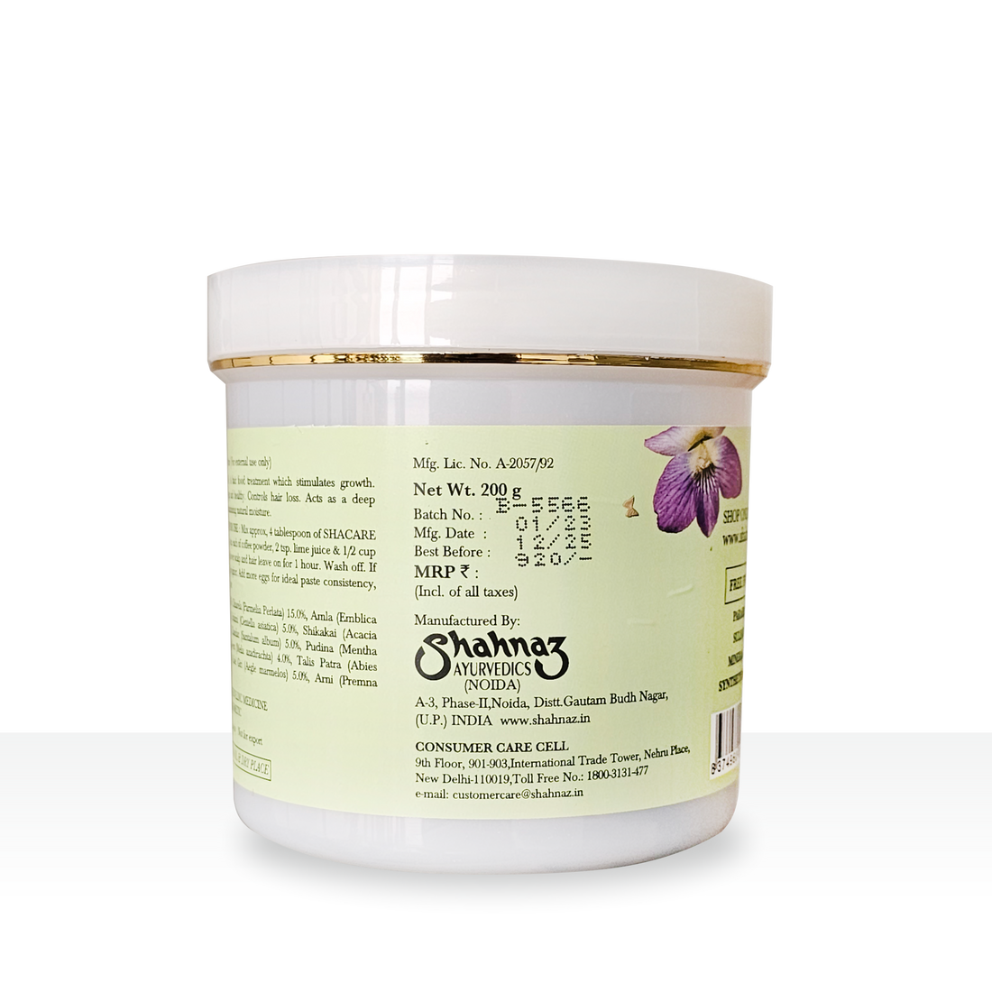 SHAHNAZ HUSAIN SHA CARE HAIR TREATMENT POWDER 200GM