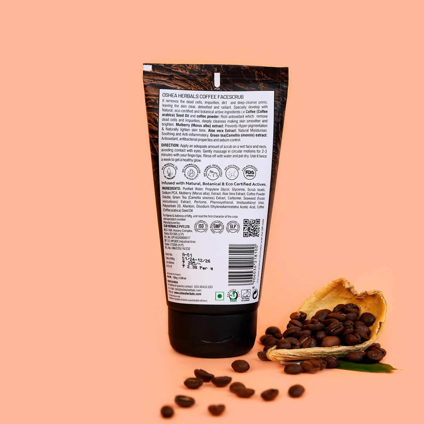 OSHEA CAFEINE PRO COFFEE FACE SCRUB 120G