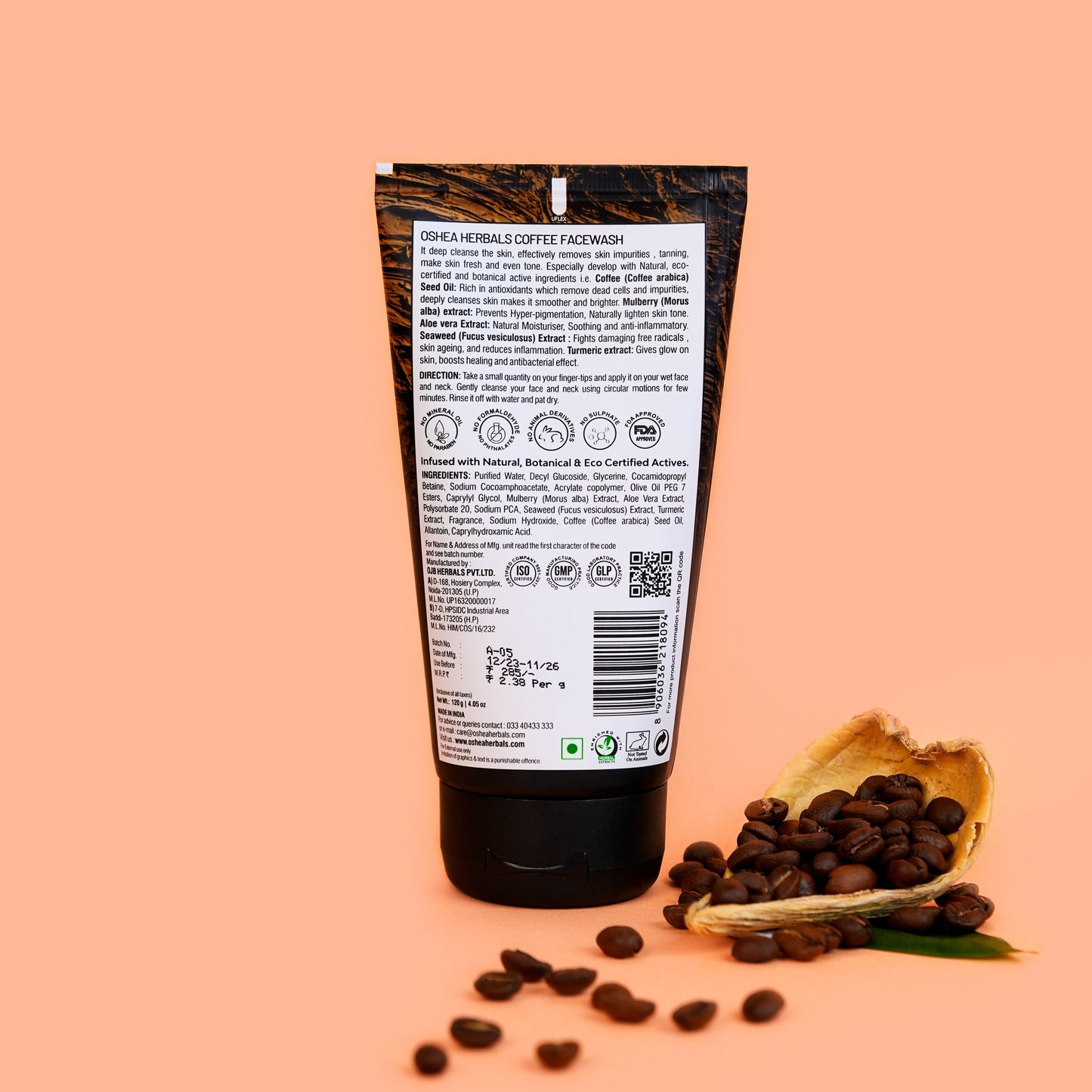 OSHEA CAFEINE PRO COFFEE FACE WASH 120G